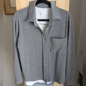 Evereve Gray Long Sleeve Shirt Warm Soft Comfy Practical Layers